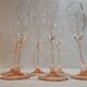 Champagne flutes pink feet LUMINARC year 70