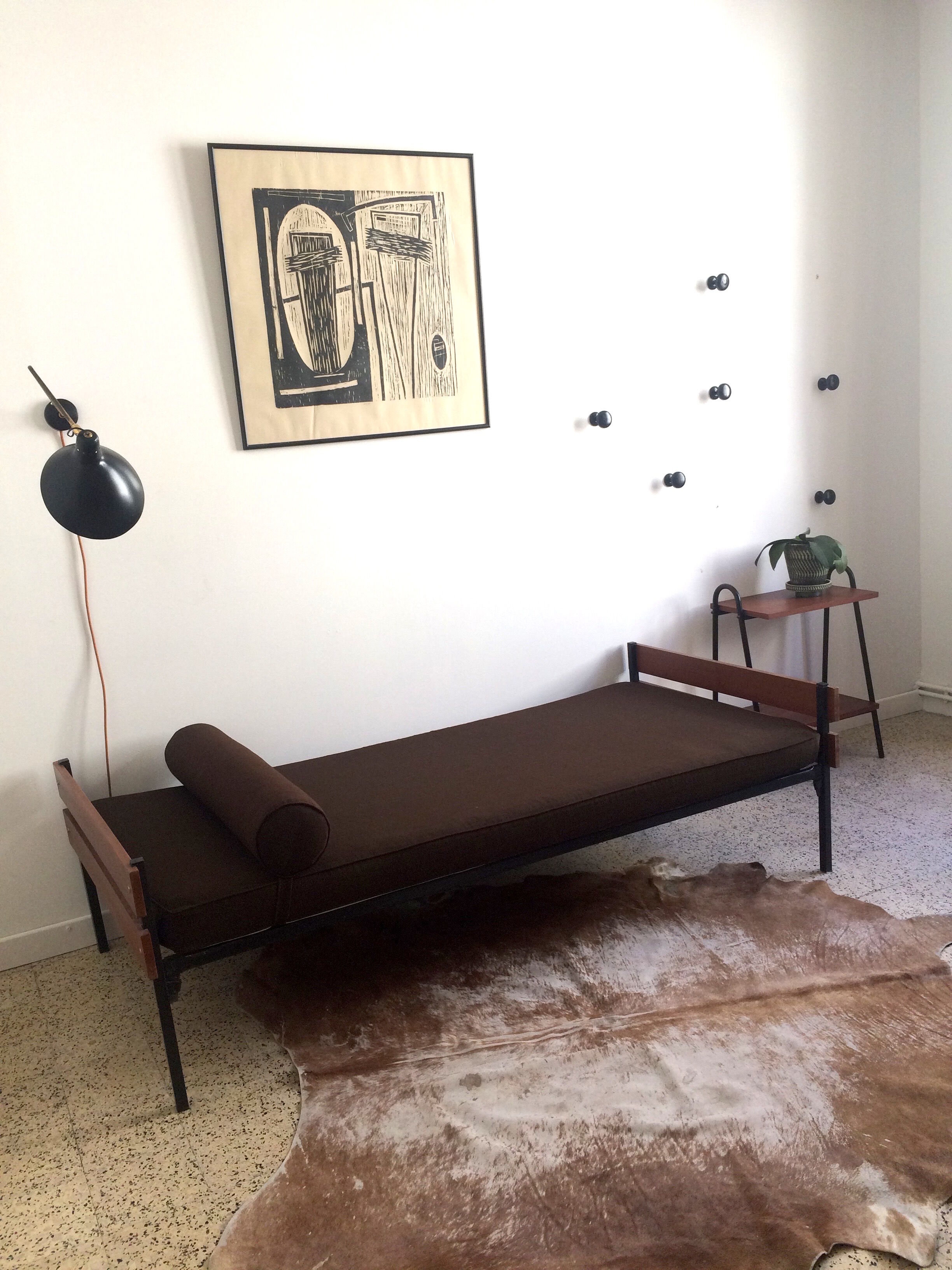 Set of wall hooks vintage coat racks black metal black metal 50s / 60s