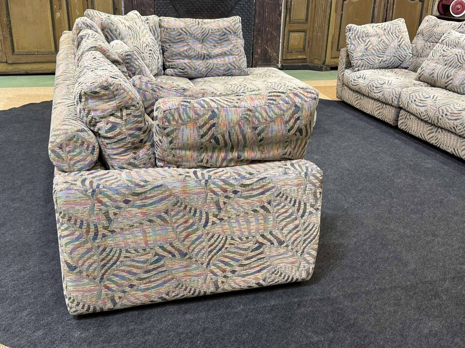 Modular sofa by Roche Bobois from the 1980s in fabric, 2 modules.