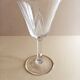 4 Antique Digestif Glasses on Foot Art Deco Pattern Cut Glass 1950s