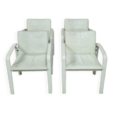 Set of 4 leather dining chairs by Jacques Toussaint and Patrizia Angeloni for Matteo Grassi. Italy 1