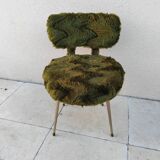 Vintage pelfran green furry chair