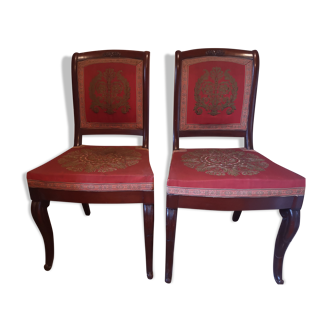 Lot of 2 mahogany chairs era Restoration