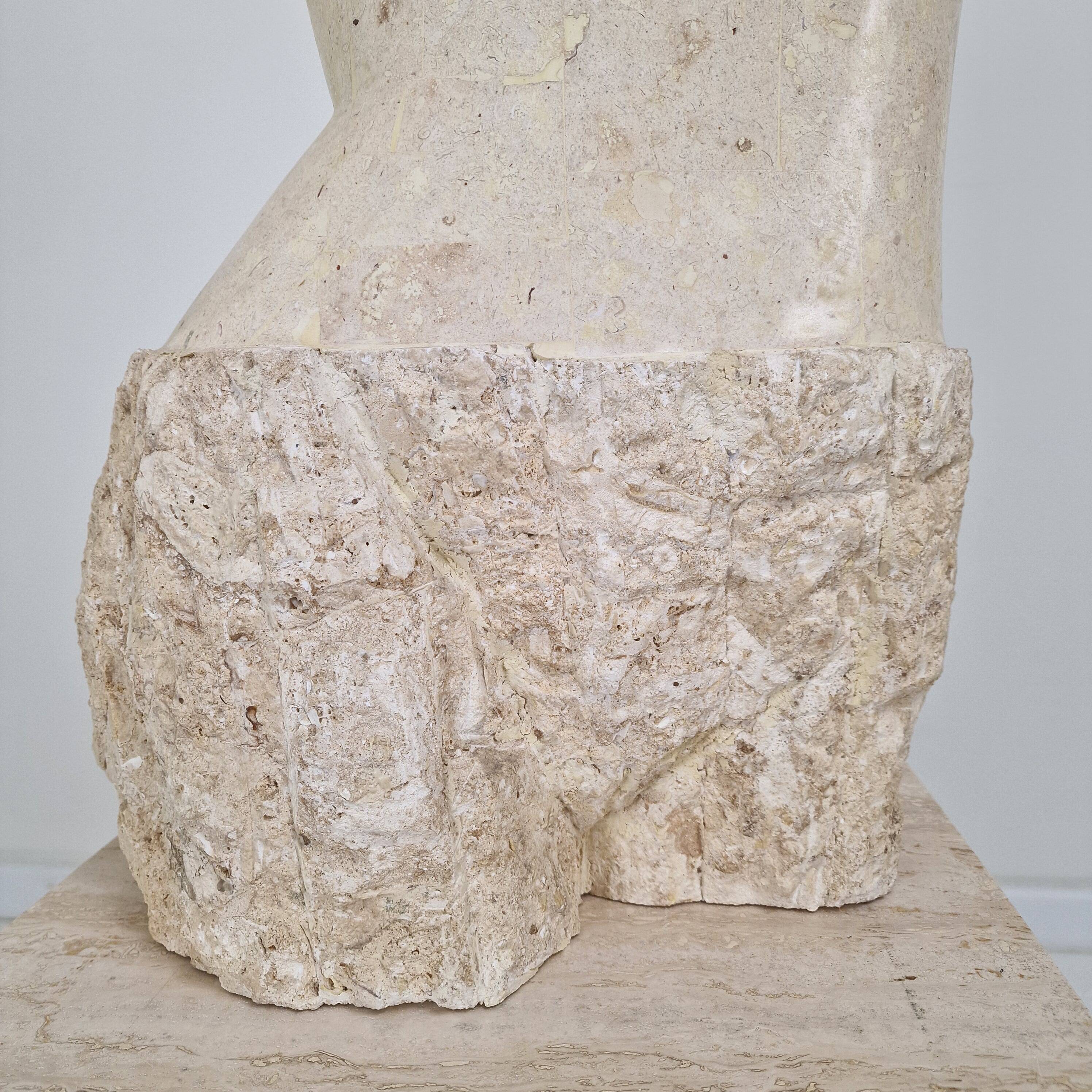 Sculptural Contemporary Female Torso Crafted from Layered Reclaimed Mactan