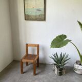 Brutalist pine chair