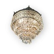 Bronze and Crystal Ceiling Light