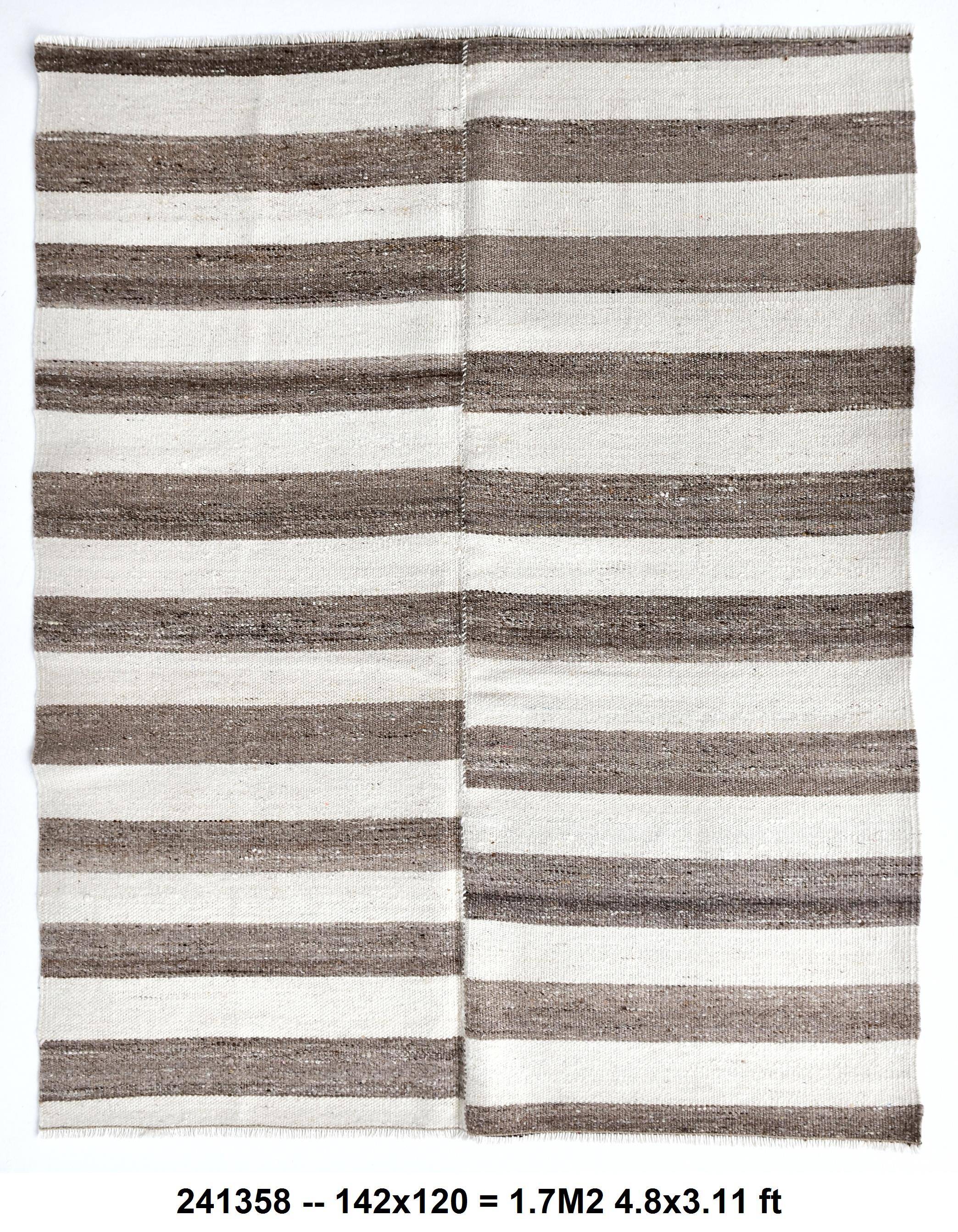 brown cream kilim carpet 120x140 cm, wool washabele rug , organic rug