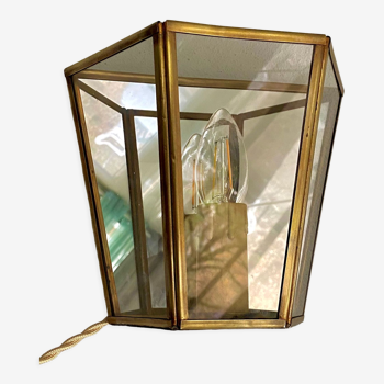 Brass wall lamp, mirror 50s