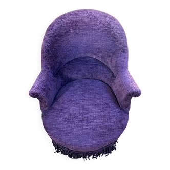 Small purple velvet tub chair