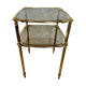 Two-tier side table with smoked glass top, Hollywood Regency