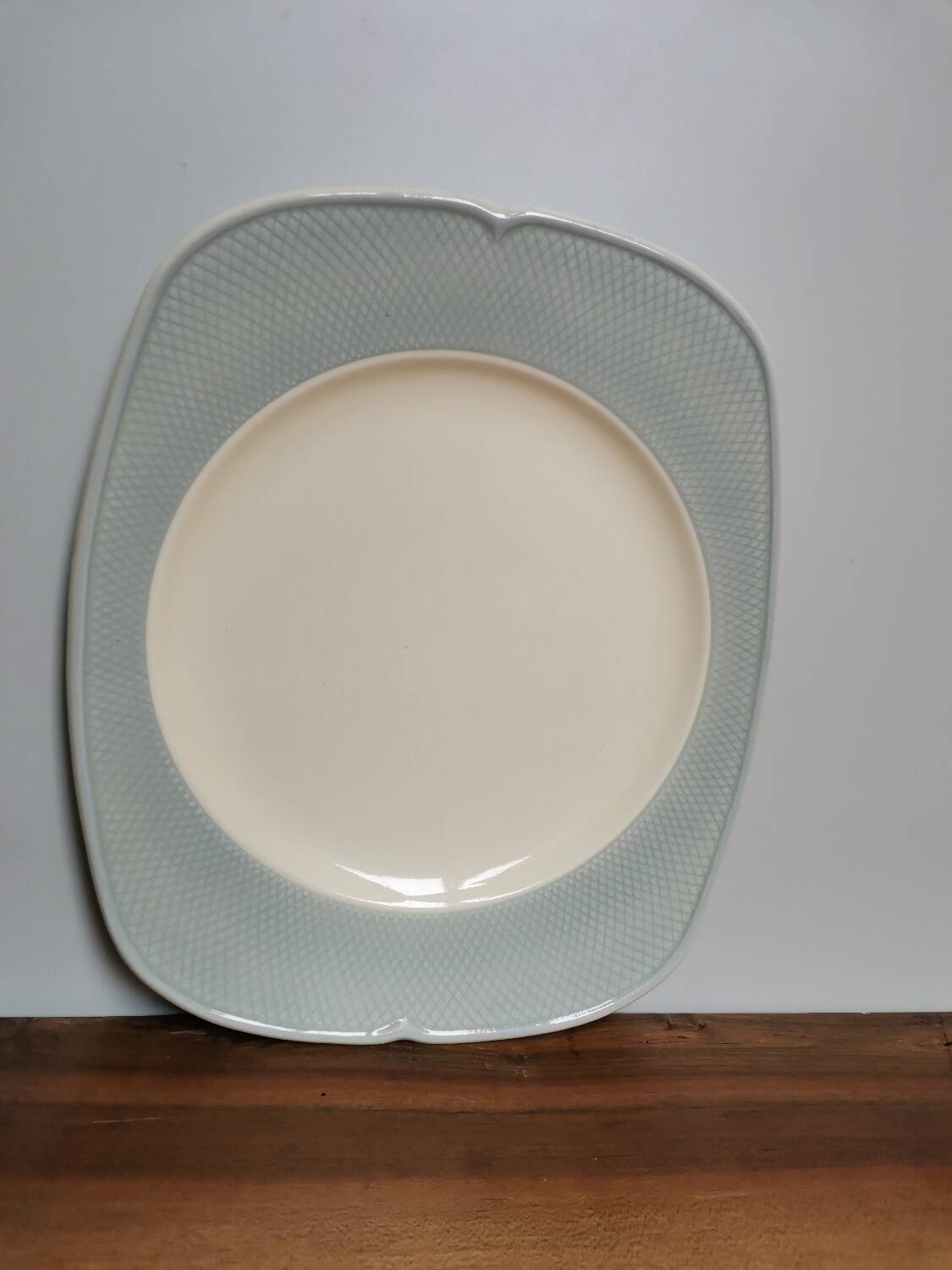 Plat assiette rectangle vintage salin France écailles Chambord motif géométrique