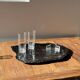 Very large black petrified wood tray or bowl D35