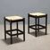 Pair of vintage wooden and rope stools, Italy, 1970s