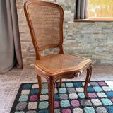 Wooden and rattan chairs