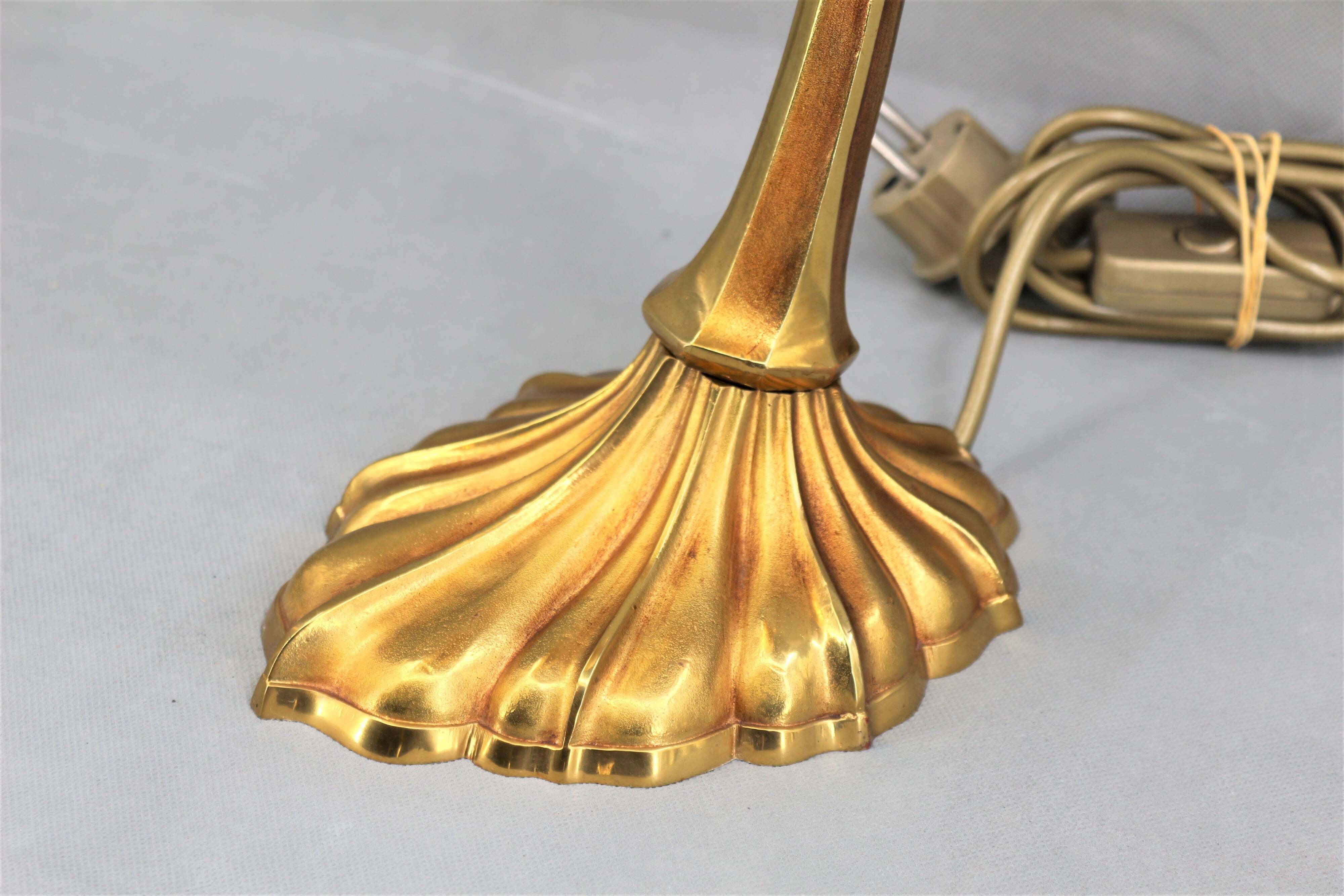 Romantic art-nouveau lamp in glass paste Lucien Gau