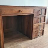 Vintage administrative desk - solid walnut with drawers