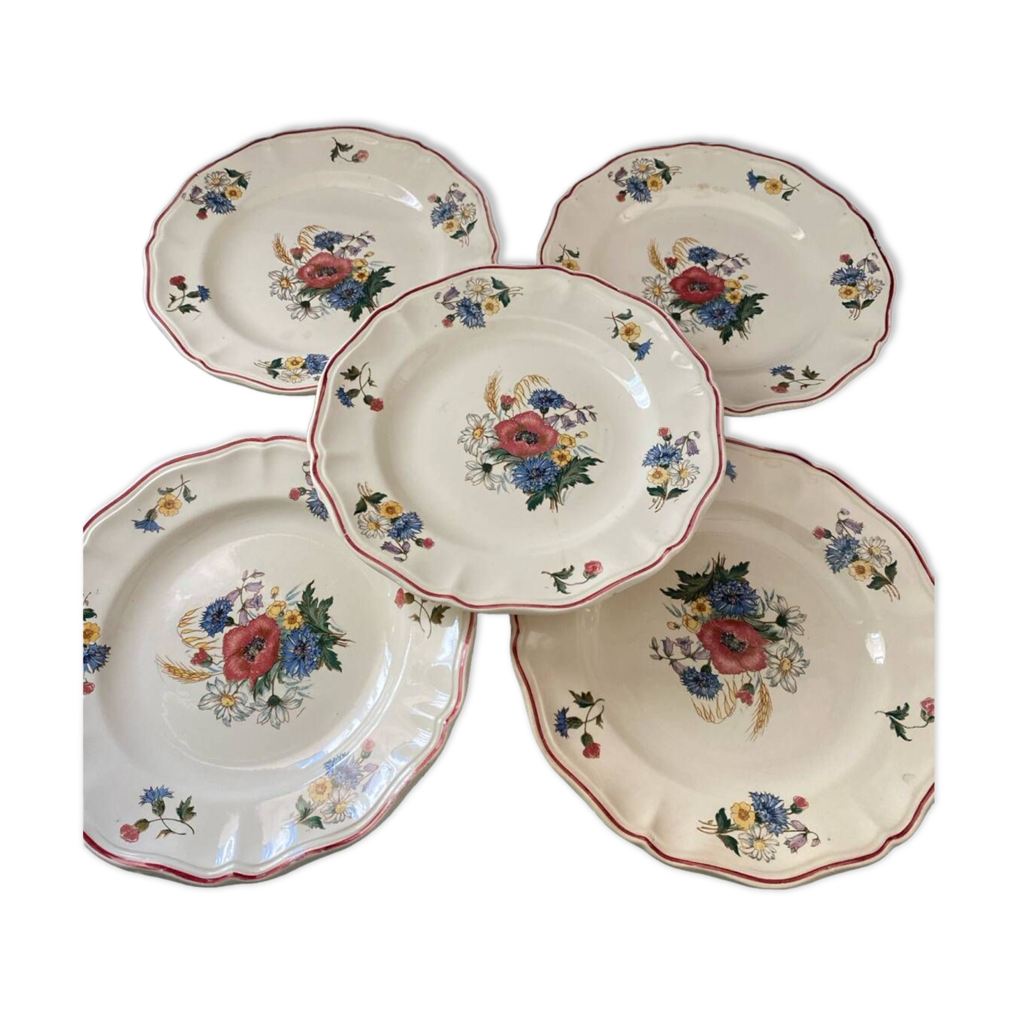 Lot de 5 assiettes Sarreguemines