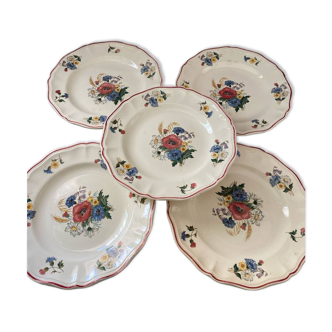 Set of 5 sarguemine agreste plates
