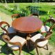 Table en teck vintage et chaises