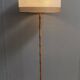 Bamboo-look floor lamp with large white shade