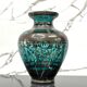 American Art Deco Vase in Glass and Silver Overlay, 1930s