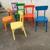 Set of 6 painted bistro chairs