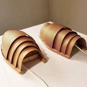 Vintage Danish pine wall lamps, 1960s, set of 2