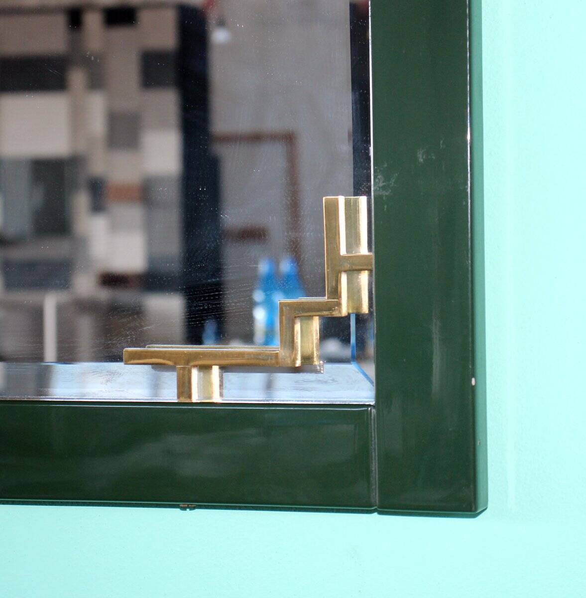 Emerald Green Console with Mirror, Italy, Set of 2