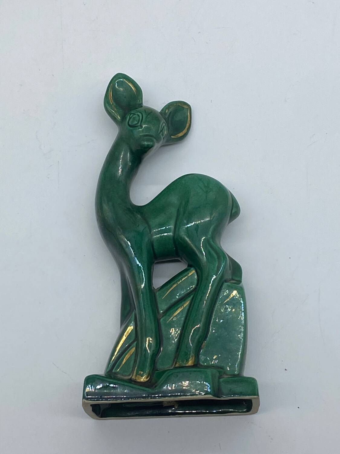 Status / ceramic statuette, doe / fawn, lemanceau art deco