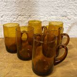 Amber Glass Sangria Cups