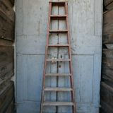 Wooden workshop folding stepladder