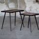 2 nesting varnished ceramic coffee tables - the brothers jean & robert cloutier 1950