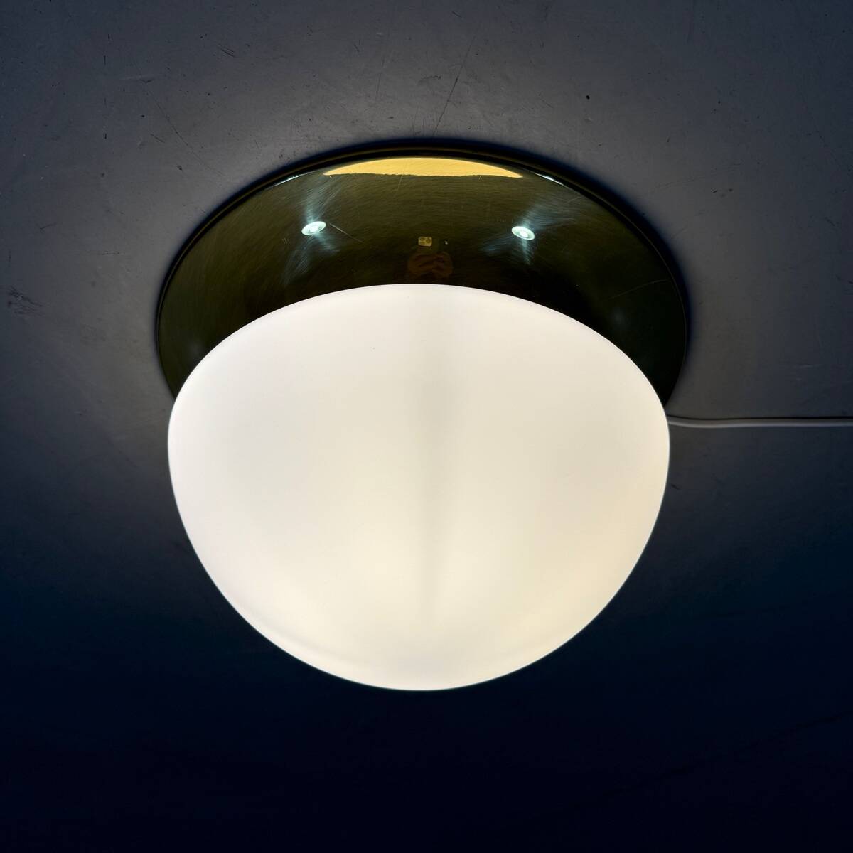 Glashütte Limburg ceiling lamp brass & satin glass
