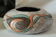 Modernist Raku bowl vase with glaze effect, signed.