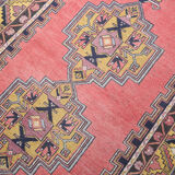 4x7 Tapis Vintage Rose Contemporain Ancien