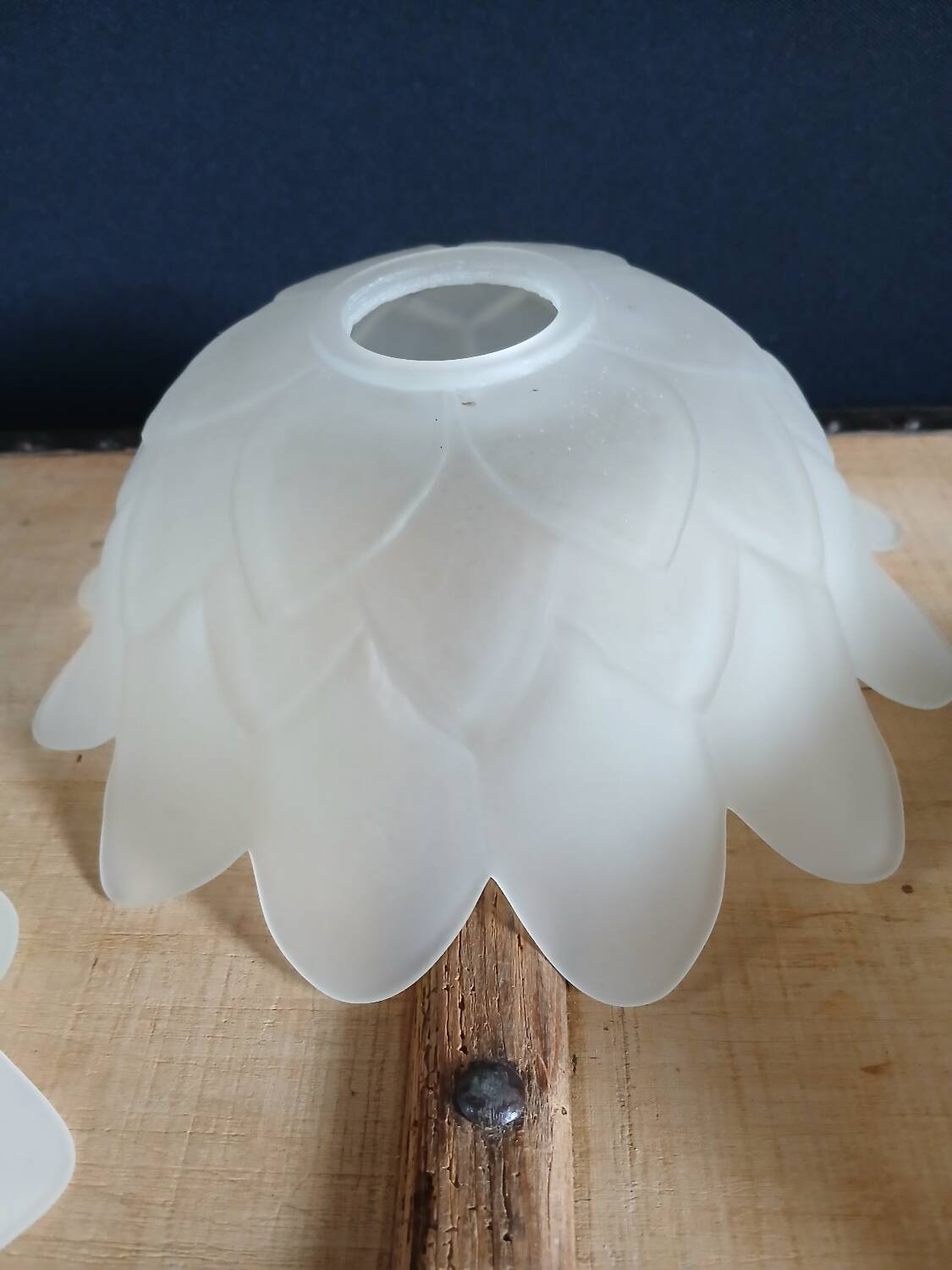 Set of 3 Art Deco glass paste pendant lights