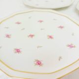 Lot de 4 assiettes fleuries en porcelaine de Limoges B & Cie