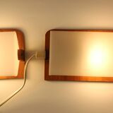 Paire d'appliques murales orientables scandinaves en teck 1960