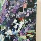 Violet bouquet at the window, oil on canvas signed Lilas Paumier.