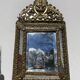 Miroir dorée à parcloses en laiton repoussé XIXème