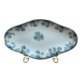 Ravier terre de fer Sté Amandinoise – modèle Oeillets – décor bleu ancien