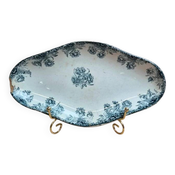 Ravier iron earth Sté Amandinoise – model Eyelets – old blue decoration