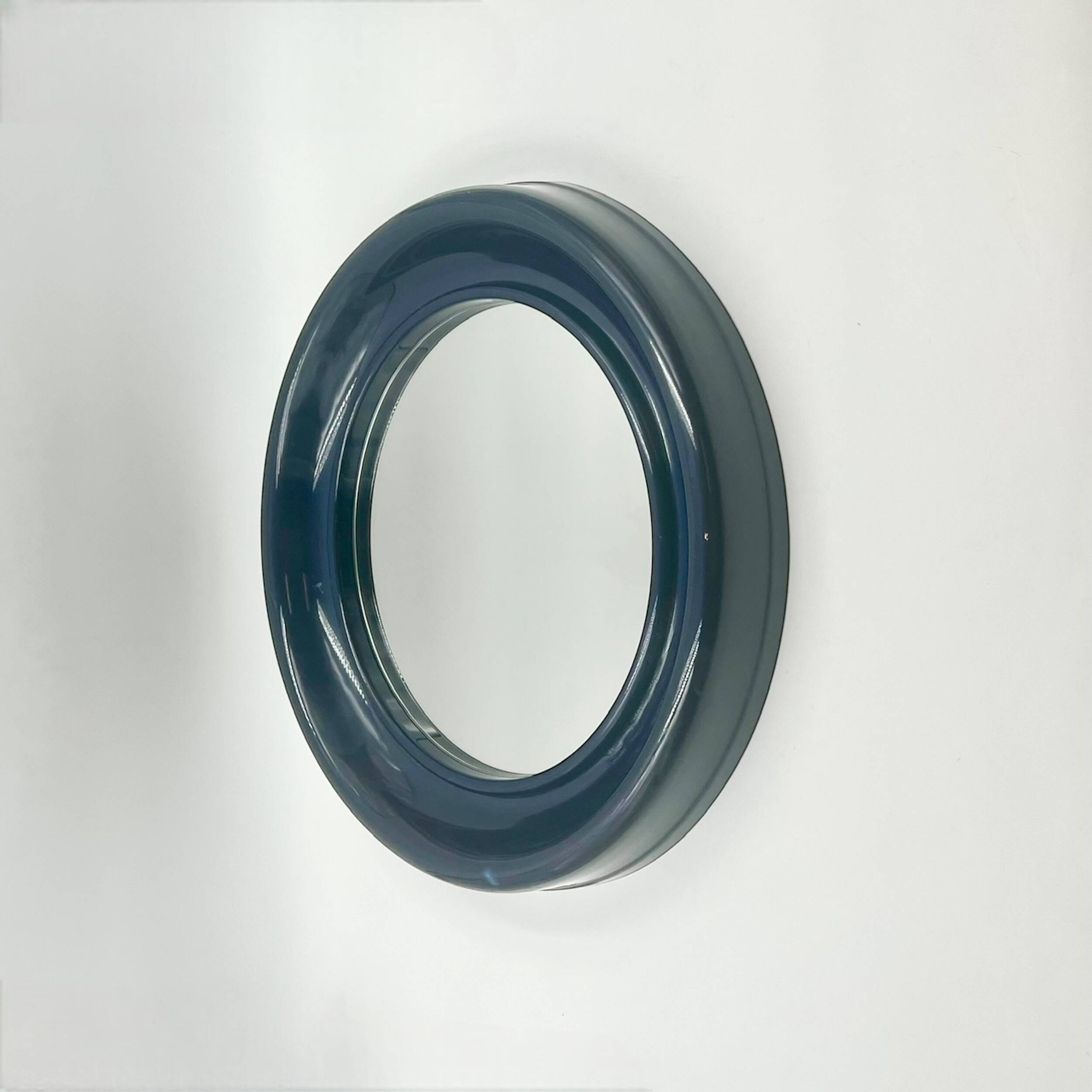 Vintage Wall Mirror with Bold Blue Plastic Frame, 1960s