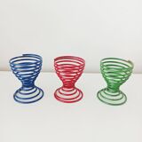 Set of 6 spring, spiral egg cups