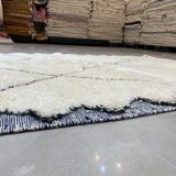 White/black berbere wool carpet 170x250cm