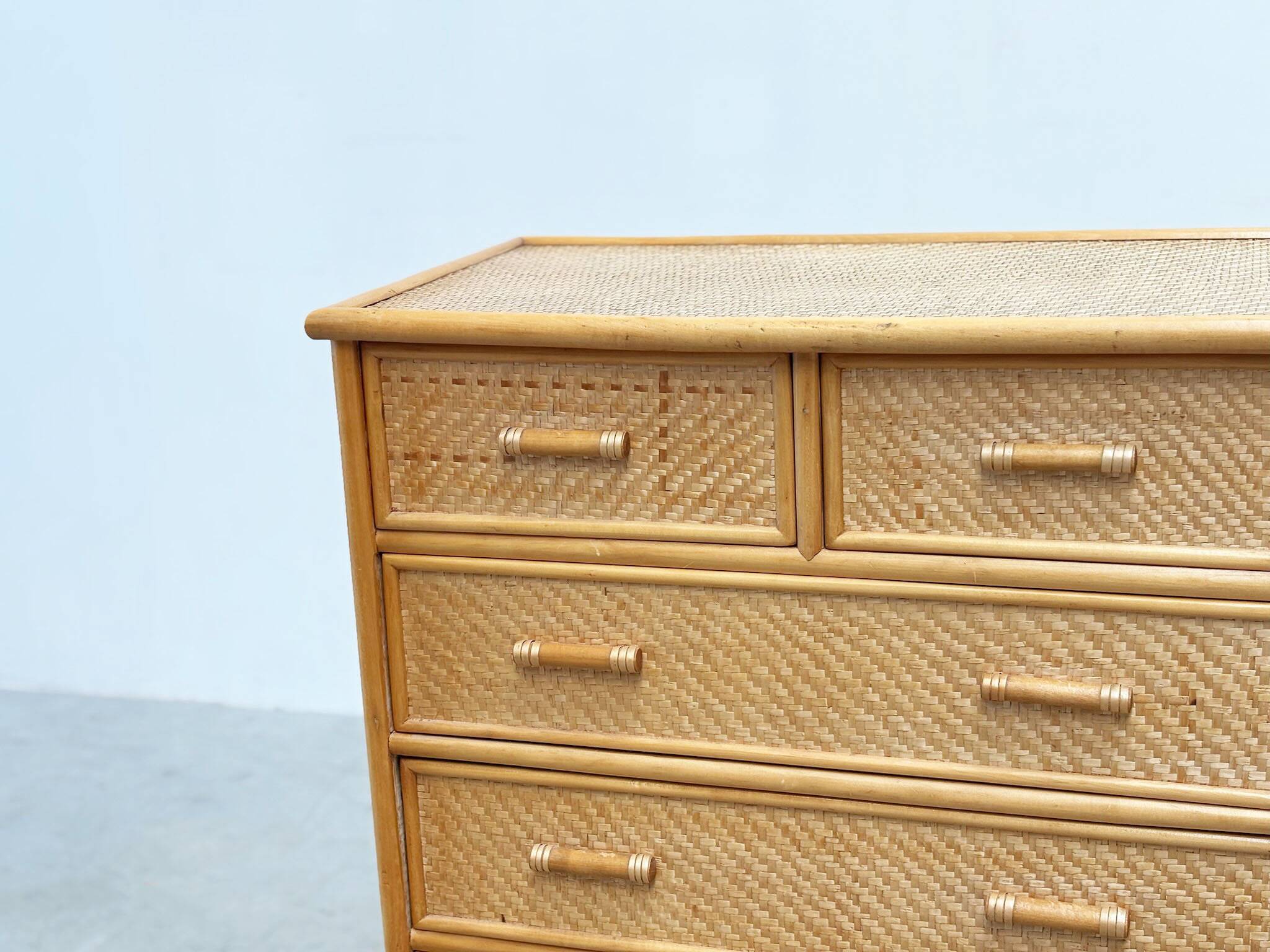 1970s bamboo and rattan cabinet