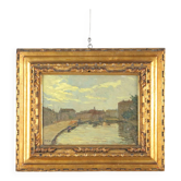 Old painting signed Riccardo Viriglio, oil on cardboard, 20th century.