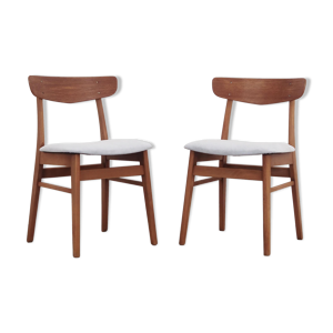ensemble de deux chaises en hêtre, design danois, années 60, fabriqué au Danemark