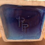 Roberto Rigon vase in blue ceramic