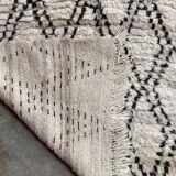 Azilal white Berber rug - 220 x 96 cm.